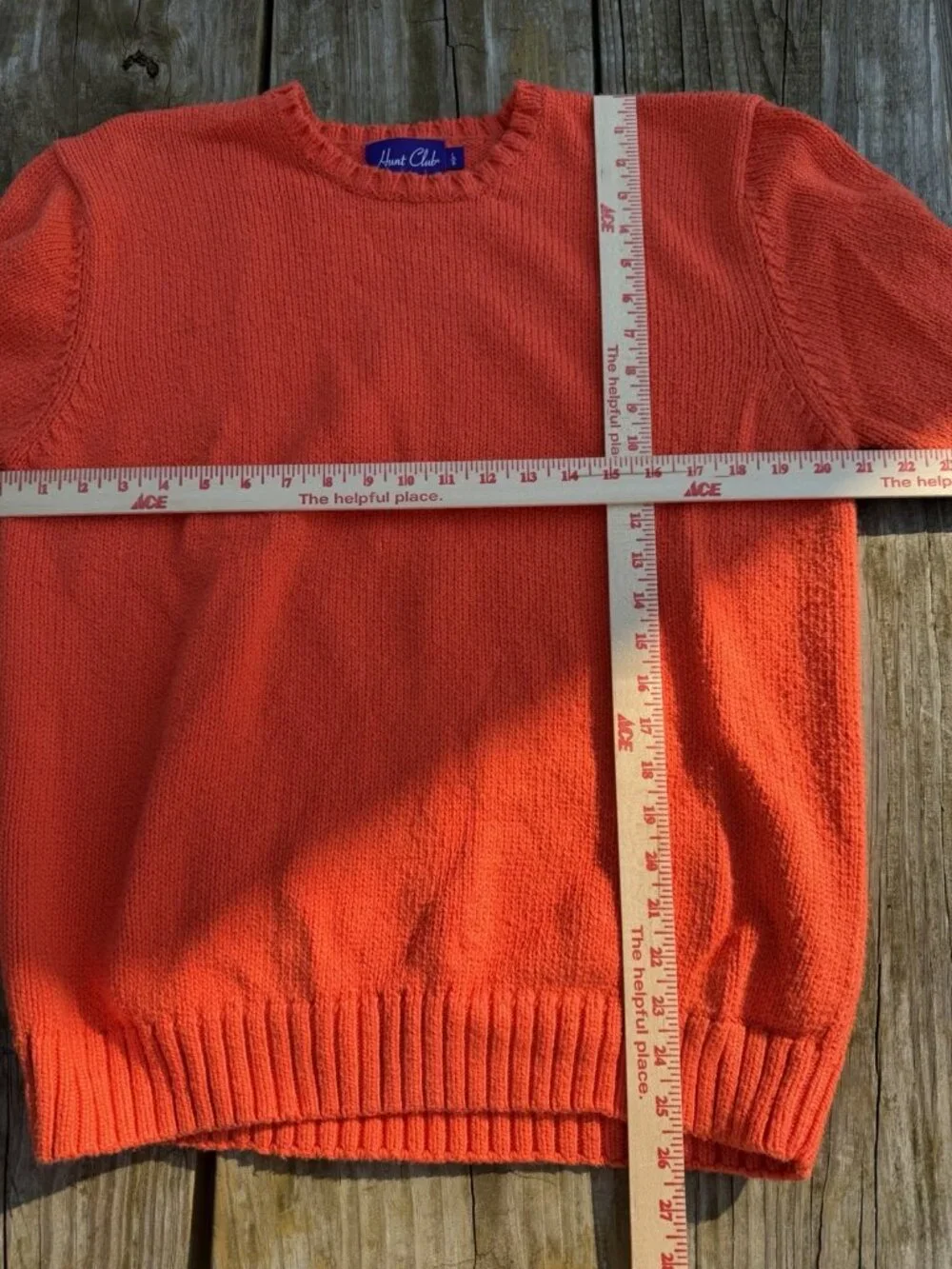 Vintage 80s Hunt Club orange oversized fisherman sweater Japan L preppy neon